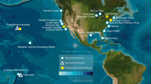 A map of the National Marine Sanctuary System.